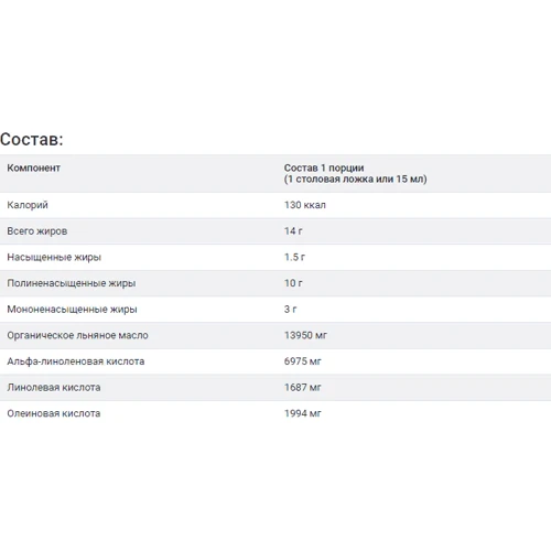 Puritan's Pride Organic Flaxseed Oil Льняное масло 473 мл: Тип Омега 3-6-9