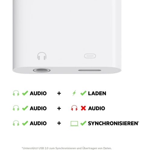 Адаптер Belkin Lightning to 3.5mm + Lightning White (F8J212btWHT) фото 4