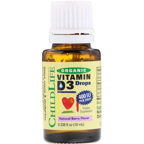 ChildLife, Organic Vitamin D3 Drops, Natural Berry Flavor, 400 IU, 0.338 fl oz (10 ml) (CDL13000): Форма выпуска Капли