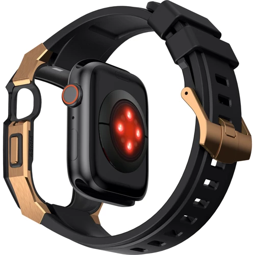 Аксессуар для Watch Fluororuuber with Stainless Stell Case Black/Gold (FLS181117) for Apple Watch 44/45/49mm Ultra фото 15