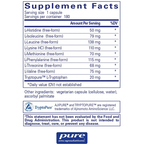 Pure Encapsulations Essential Aminos 180 caps Незаменимые аминокислоты (PE-01769): Тип Комплексные