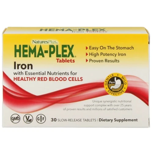 Nature's Plus Hema-Plex 30 Sustained Release 30Tabs Комплекс вітамінів і мінералів: Тип мультивітаміни