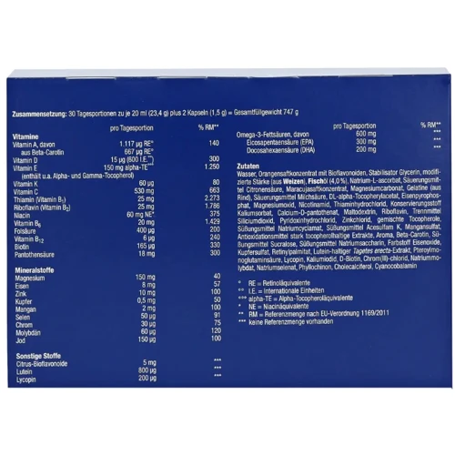 Orthomol Vital M Вітаміни для чоловіків 30 днів 30 порцій (питні пляшечки/капсули): Тип Комплексные