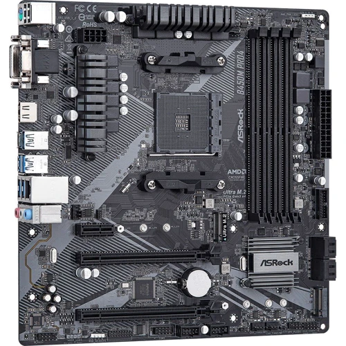 ASRock B450M/AC R2.0: Разъемы на задней панели USB 2.0, USB Type-C, USB 3.2 Gen 1, USB 3.2 Gen 2