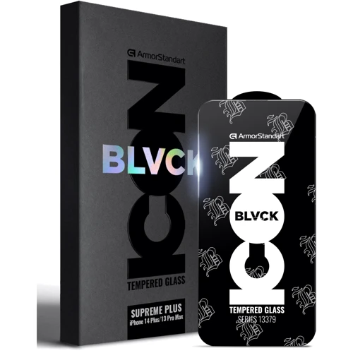 Захисне скло для iPhone ArmorStandart Tempered Glass Supreme Icon 2.5D Black для iPhone 14 Plus/13 Pro Max (ARM69294)