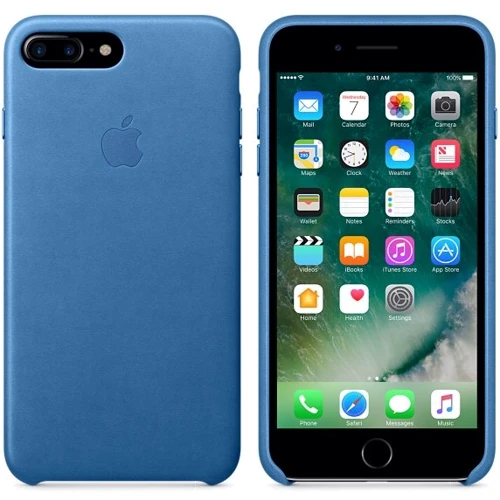 Чехол для iPhone Apple Leather Case Sea Blue (MMYH2) for iPhone 8 Plus/iPhone 7 Plus: Тип чехла накладка на заднюю часть