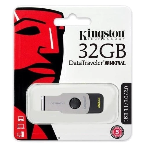 USB-флешка Kingston 32GB DataTraveler SWIVL USB 3.0 Metal (DTSWIVL/32GB): Стандарт USB USB 3.0