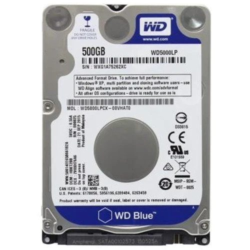 Внутрішній жорсткий диск WD Blue 2.5" 500 GB (WD5000LPZX) UA