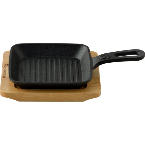 Сковорода MasterPro Cook & share чавунна з дошкою для сервірування 13.7 см (BGMP-3808-4)