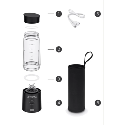 Блендер Zeegma Vitamine Go Black: Конструкция стационарный