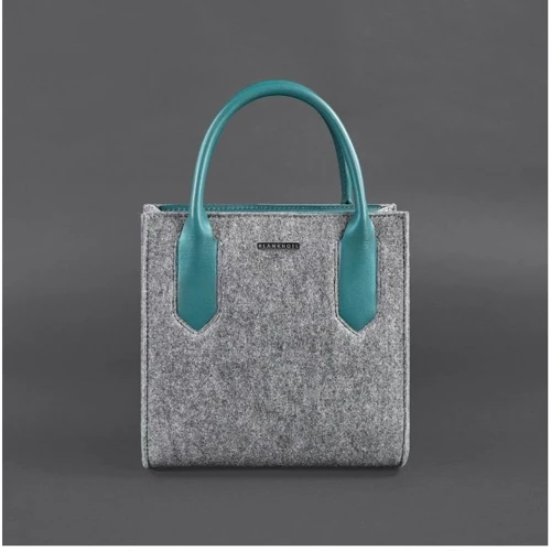 Женская сумка тоут BlankNote Blackwood серая (BN-BAG-28-felt-tiffany): Застежка Молния