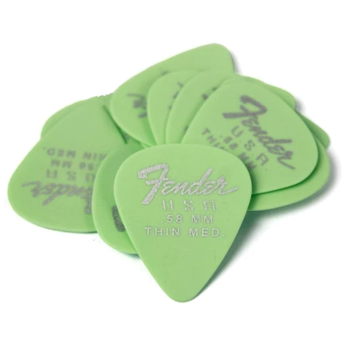 Медиатор Набор медиаторов Fender 351 Dura-Tone .58 12-Pack Surf Green (229378)