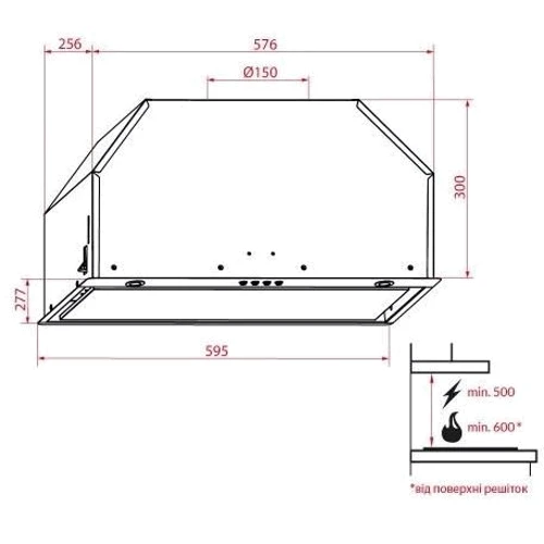 Витяжка Weilor PBE 6230 GLASS BL 1100 LED: Тип фільтра повітря Рециркуляція, Відведення