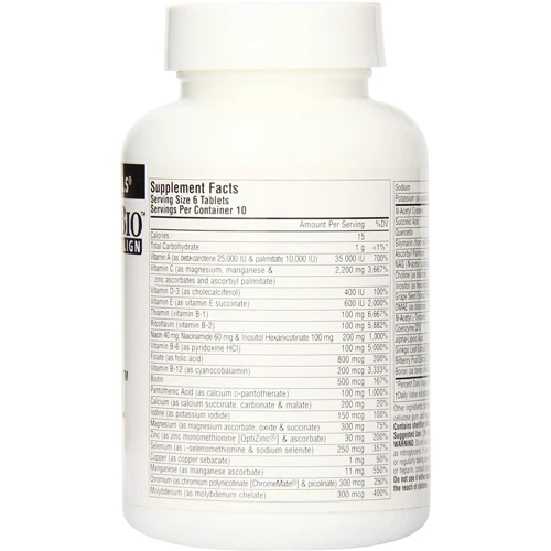 Source Naturals Elan Vital Multiple, 60 Tab: Тип мультивітаміни