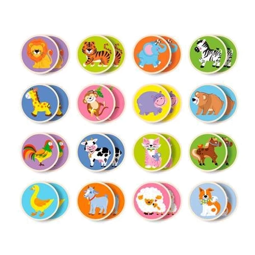 Настільна гра Viga Toys Меморі-звірята 32 картки (51308)