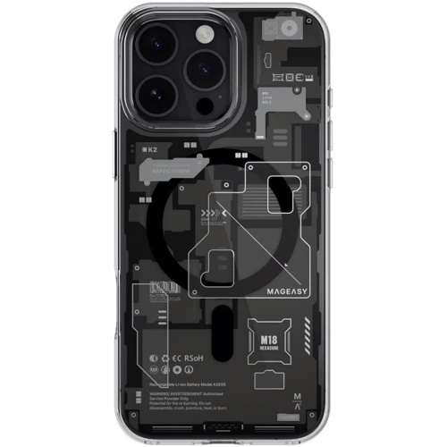 Чехол для iPhone Switcheasy X Ray M 3D Patterned Shockproof Case Ash (MPH67P266AA24) for iPhone 16 Pro Max: Цвет черный