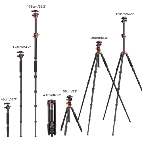 K&F Concept T255A4+BH-36L (KF09.085V3): Высота в сложенном состоянии 43 см