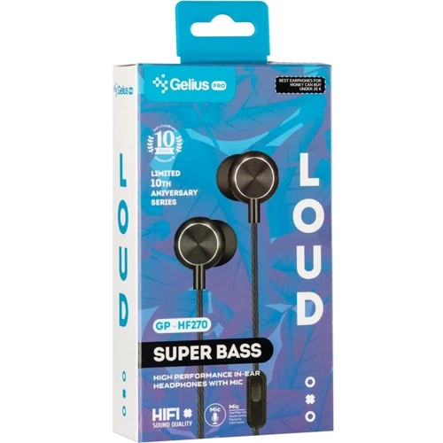 Наушники Gelius Pro GP-HF270 Loud Black: Тип конструкции вакуумные