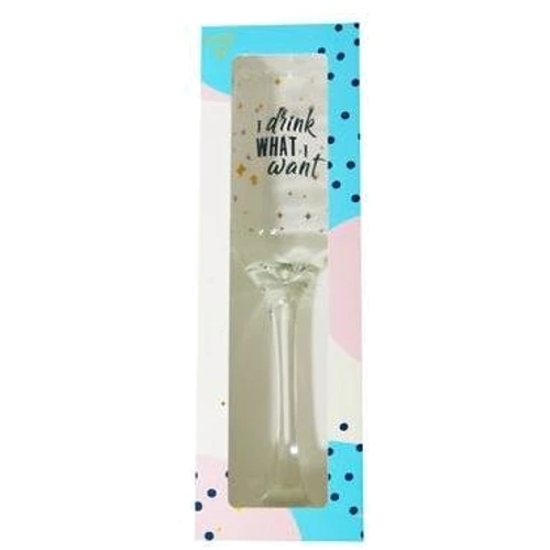 Бокал для шампанского I drink what I want желтый: Производитель PAPAdesign
