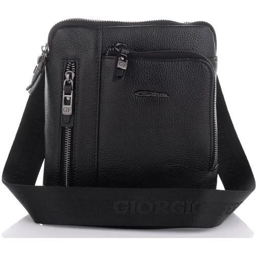 Мужская сумка через плечо Giorgio Ferretti черная (SHIGF3481-black): Фактура Матовая, Зернистая