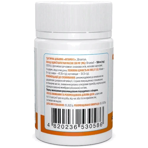 Biotus Vitamin Е 100 МЕ Витамин Е 30 капсул: Тип Витамин E