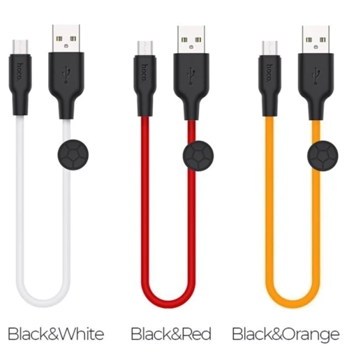 Кабель Hoco USB Cable to MicroUSB X21 2.4A 0.25m Black/White: Длина 0.25 м