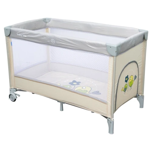 Манеж-кровать Baby Mix HR-8052 Воробышки бежевая 8052-187