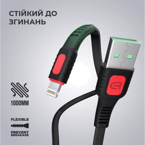 Кабель ArmorStandart USB Cable to Lightning 2.4A 1m Black (ARM59537): Тип USB Cable - Lightning