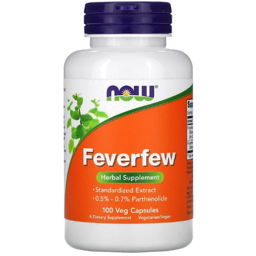 Now Foods Feverfew Златоцвет девичий 100 вегетарианских капсул