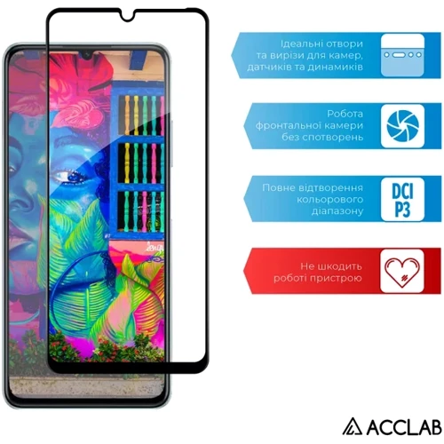 ACCLAB Tempered Glass Full Glue Black for ZTE Blade A72S фото 5
