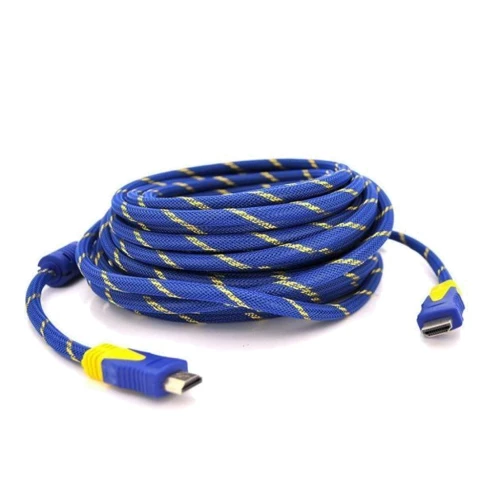 Кабель і перехідник Merlion HDMI to HDMI 1.5m v1.4 OD-8.0mm Blue/Gold (YT-HDMI(M)/(M)NY/BL-1.5m): Тип кабель