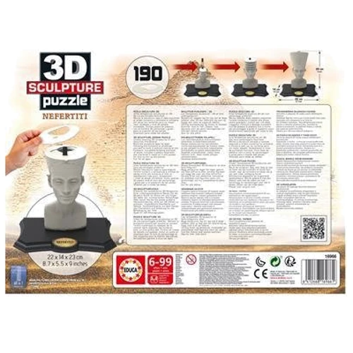 Пазл 3D EDUCA Скульптура, "Нефертити", 190 элементов (EDU-16966): Количество фрагментов, шт 190