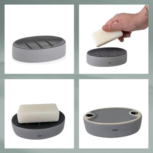 Мыльница KELA Matsi светло-серый 12.5х8.5х3 см (23709)