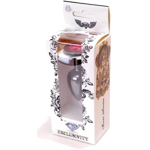 Анальная пробка с кристаллом BOSS of TOYS Boss Series - Jewellery Dark Silver PLUG Pink S, BS6400026