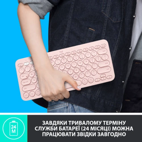 Клавиатура Logitech K380 Multi-Device Bluetooth US Rose (920-009867): Тип клавиатуры компактная