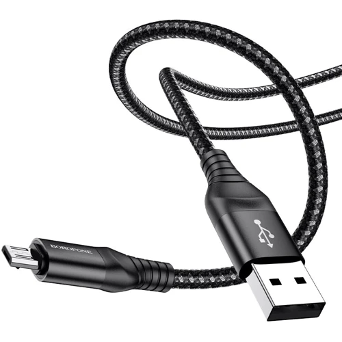 Кабель Borofone USB Cable to Micro USB Delightful 1m Black (BX56)
