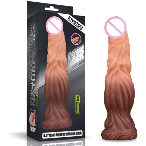 Фаллоимитатор LoveToy Dual-Layered Silicone Cock 9.5" Brown