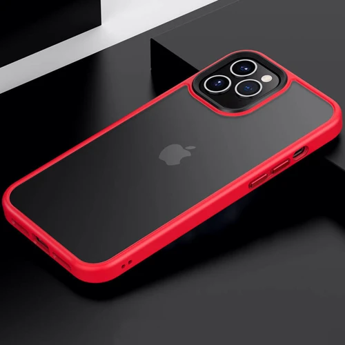 Чехол для iPhone Mobile Case TPU+PC Metal Buttons Red for iPhone 12/iPhone 12 Pro: Материалы поликарбонат и полиуретан