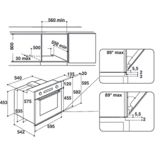 Духовой шкаф электрический Whirlpool AKZ9 6240 IX: Мощность подключения, Вт 3650