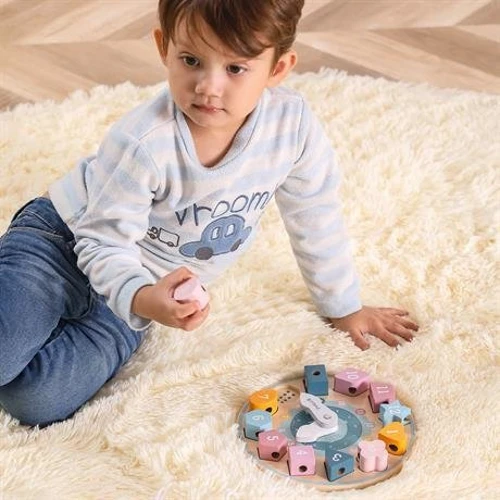 Деревянный сортер-шнуровка Viga Toys PolarB Часы (44053)