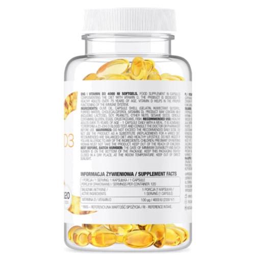 OstroVit Vitamin D3 4000 IU 120 caps / 120 servings: Пол Унисекс