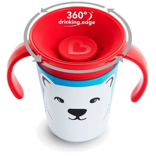 Чашка-непроливайка Munchkin Miracle 360° Trainer cup Білий ведмідь 177 мл (051776): Вік с 6-ти месяцев