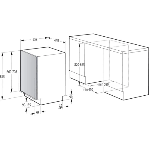 Встраиваемая посудомоечная машина Gorenje GV52040: Вместимость (комплектов) 9