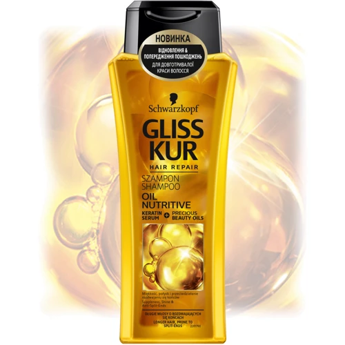 Schwarzkopf Gliss Kur Oil Nutritive Shampoo 250 ml Шампунь для сухих, поврежденных волос с секущимися кончиками: Пол Для женщин