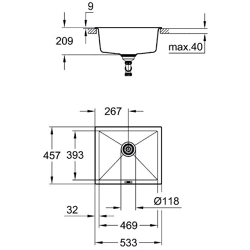 Grohe Sink K700 Undermount 31654AP0