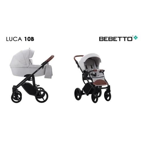 Универсальная коляска 2 в 1 Bebetto LUCA (10) светло-серый (черная рама) (503.20.18.B10)