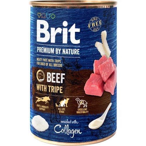 Влажный корм для собак Brit Premium by Nature 400 г говядина с требухой (8595602538584)