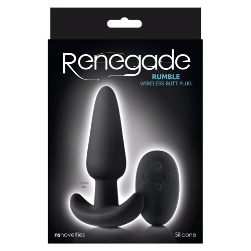 NS Novelties Renegade Rumble Wireless Plug - анальная пробка с дистанционным управлением, 10x3.7 см