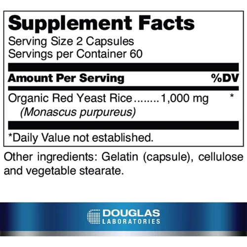 Douglas Laboratories Beni Koji Red Yeast Rice Ферментированный красный дрожжевой рис 120 капсул: Форма выпуска Капсулы