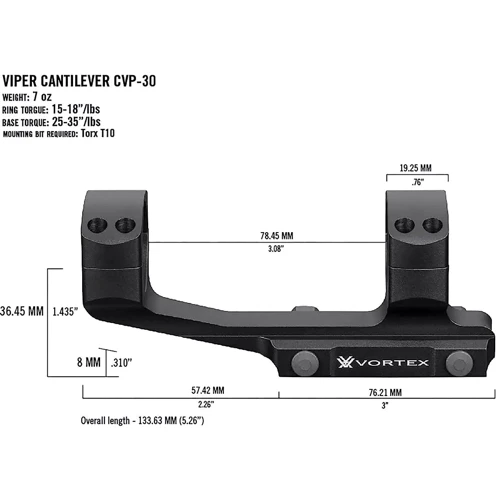 Крепление Vortex Pro 30mm Cantilever mount (CVP-30) (930351): Цвет черный